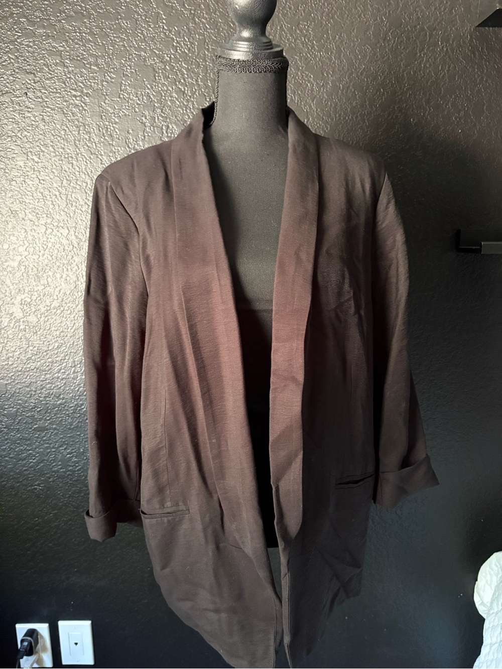 LC Lauren Conrad Chocolate Brown Lined Blazer Jacket